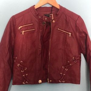 Sexy Red Leather Jacket